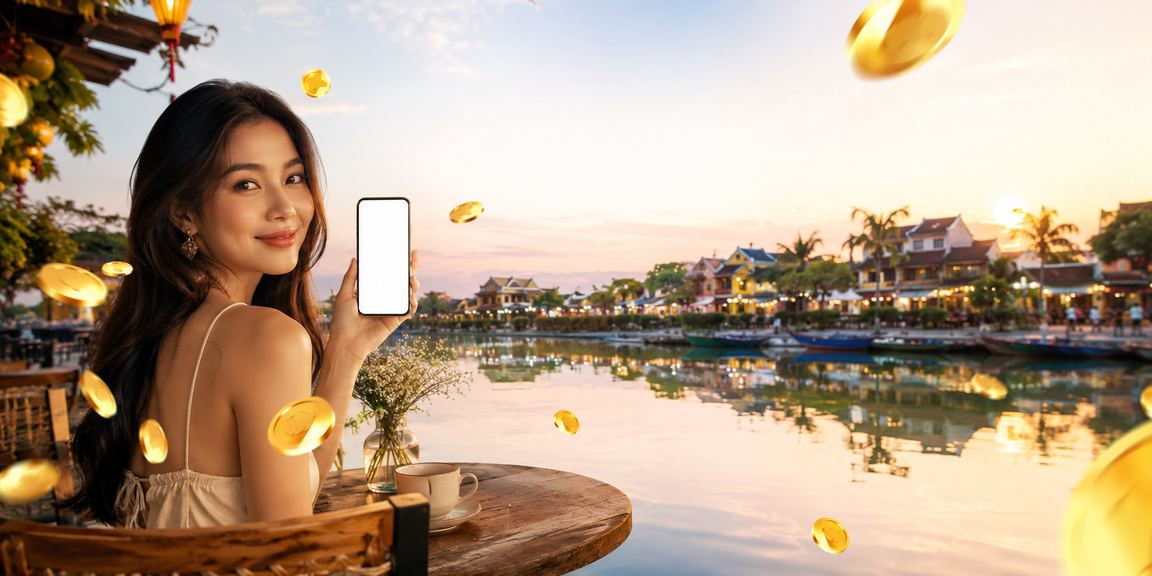 Hình ảnh người dùng truy cập dịch vụ cá cược e60 từ Hội An